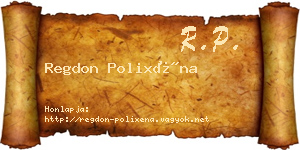 Regdon Polixéna névjegykártya